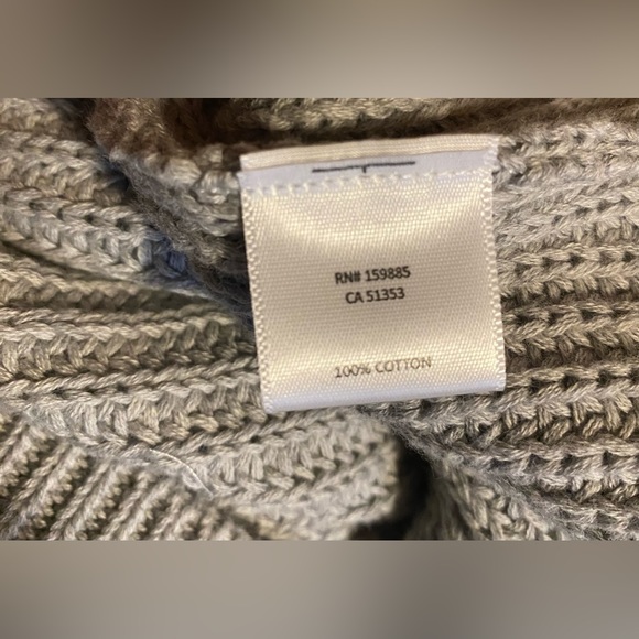 NWOT BOBI BLACK 100% COTTON ASYMMETRIC NECK SWEATER SIZE SMALL IN HEATHER GREY - Picture 7 of 9